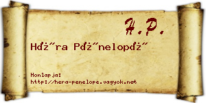 Héra Pénelopé névjegykártya